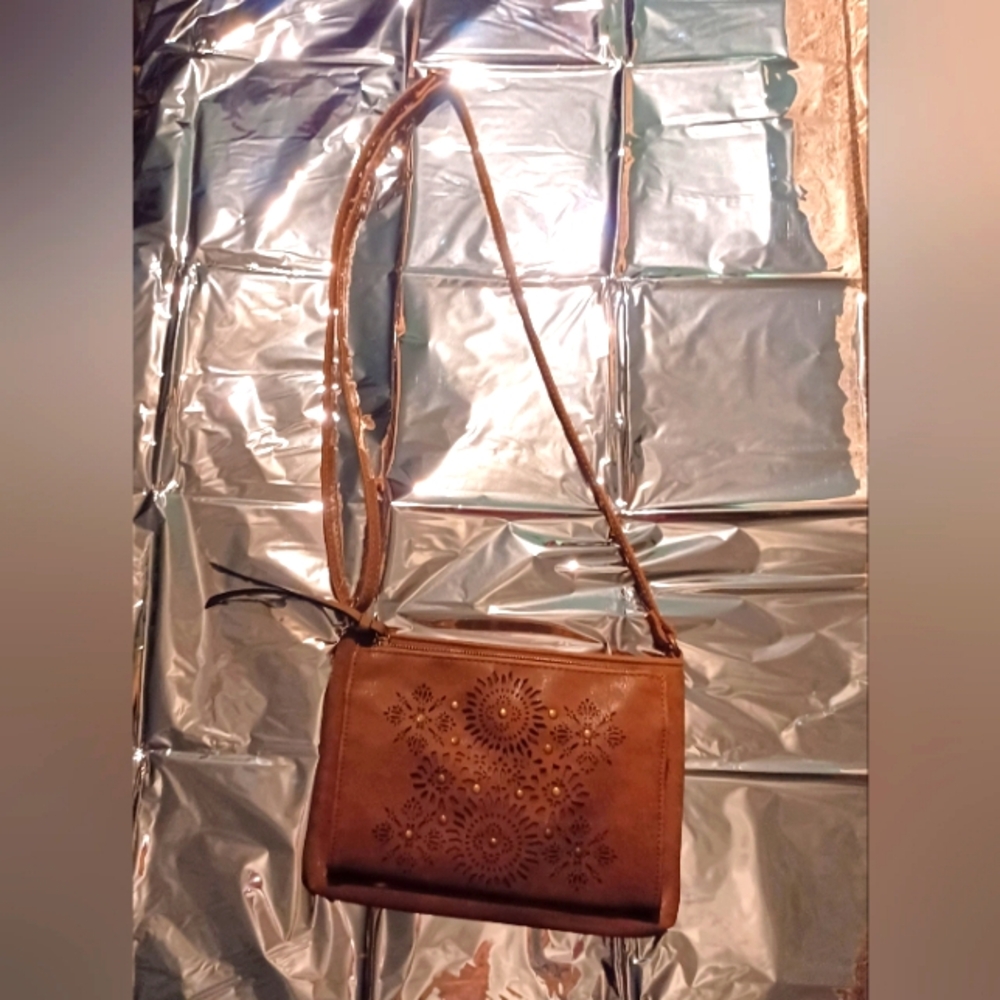 boho laser cut organizer purse